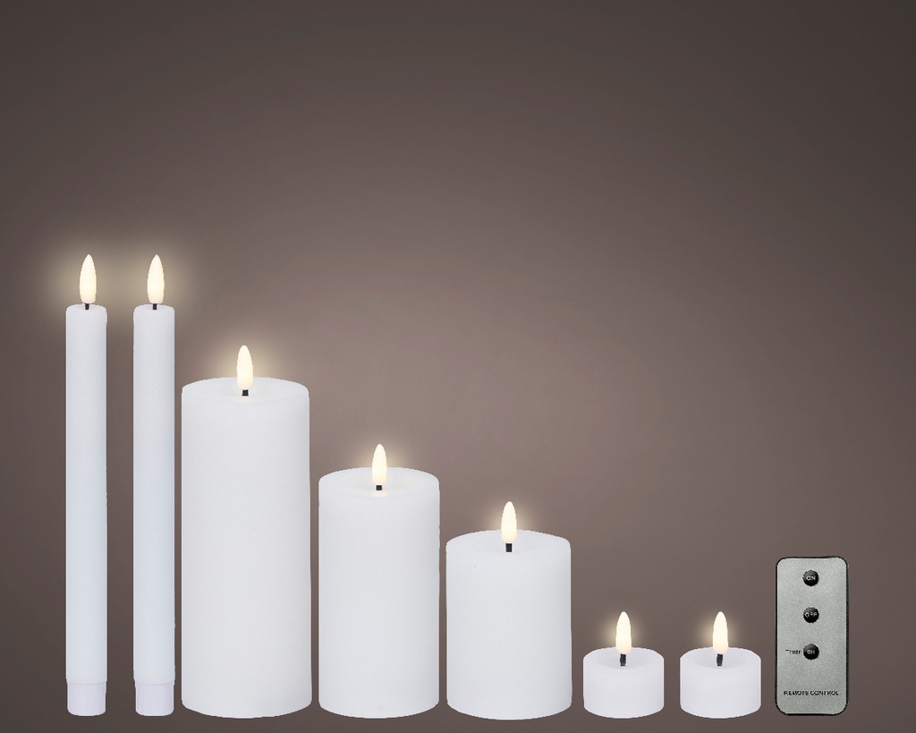 ***LED WICK CANDLE BO INDOOR WHITE/WARM WHITE dia7.00-H19.00cm-1L