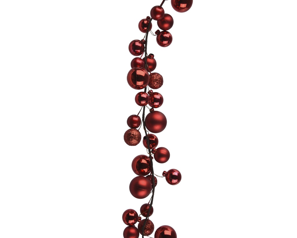 GUIRNALDA PLASTICO CHRISTMAS RED L6.00-W6.00-H180.00cm