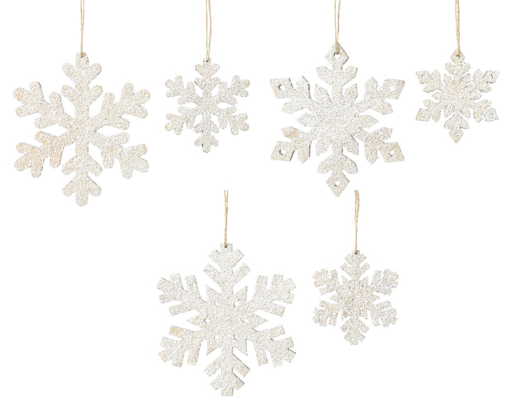 ***SNOWFLAKE PLYWOOD WHITE dia18.00-H0.50cm