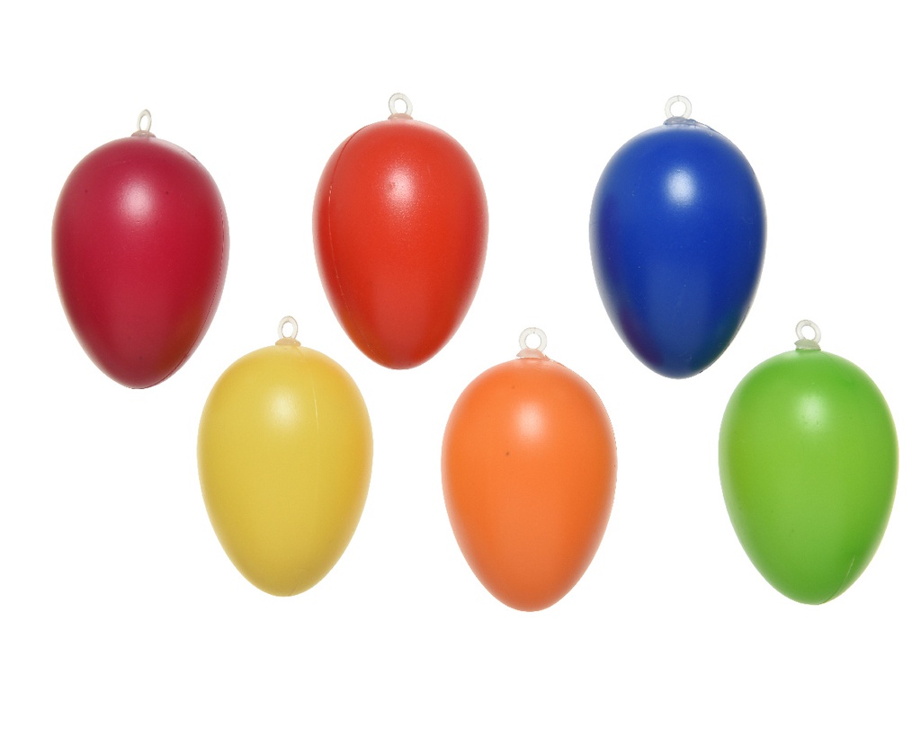 ŒUFS EN PLASTIQUE ASSORTIS - dia4.00-H6.00cm