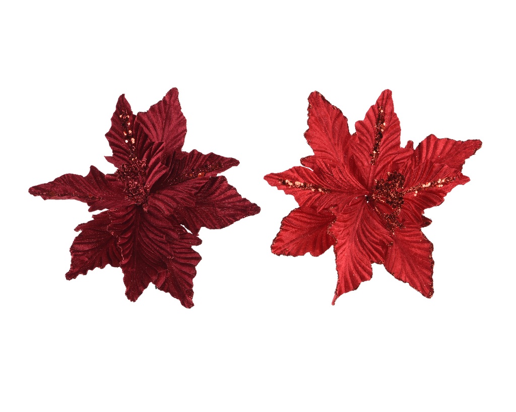 ***POINSETTIA POLYESTER ASSORTED dia24.00-H7.00cm