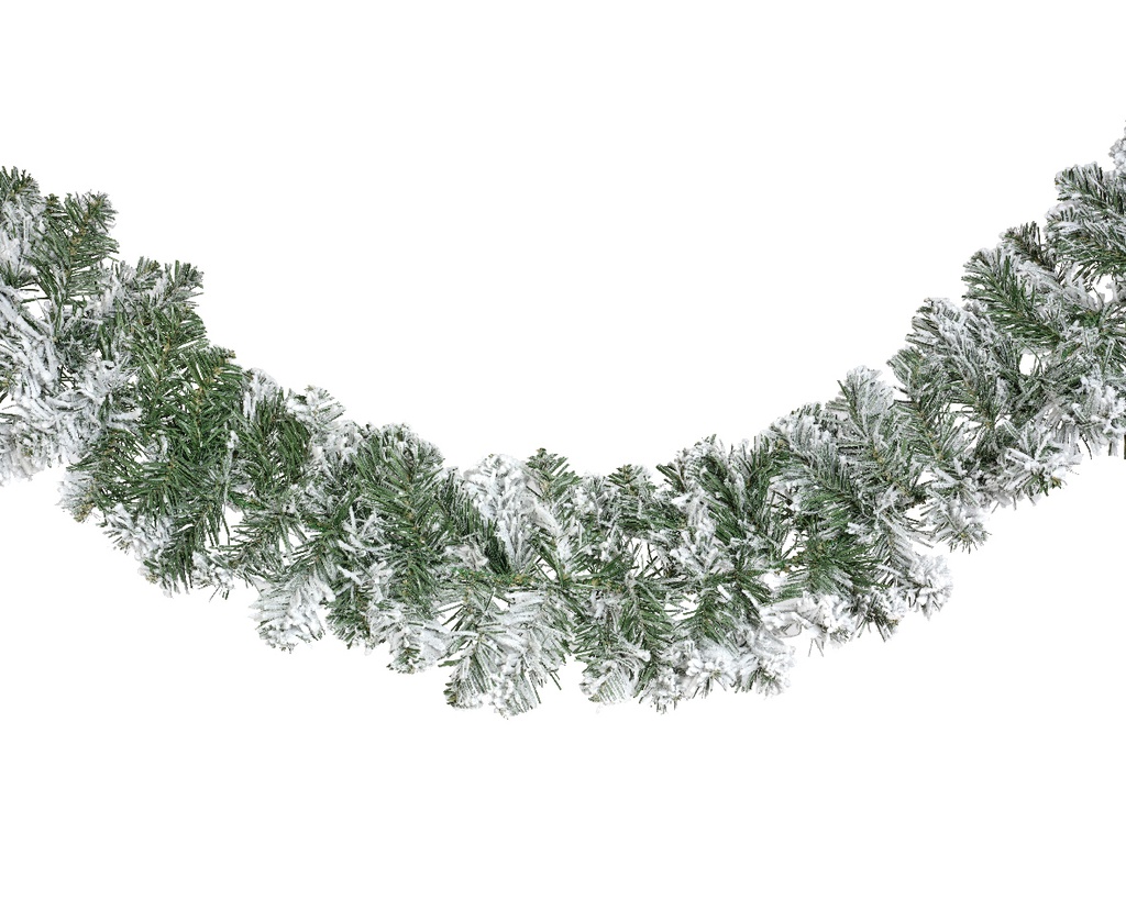 ***IMPERIAL GARLAND SNOWY LIGHT GREEN/WHITE dia20.00-L270.00cm