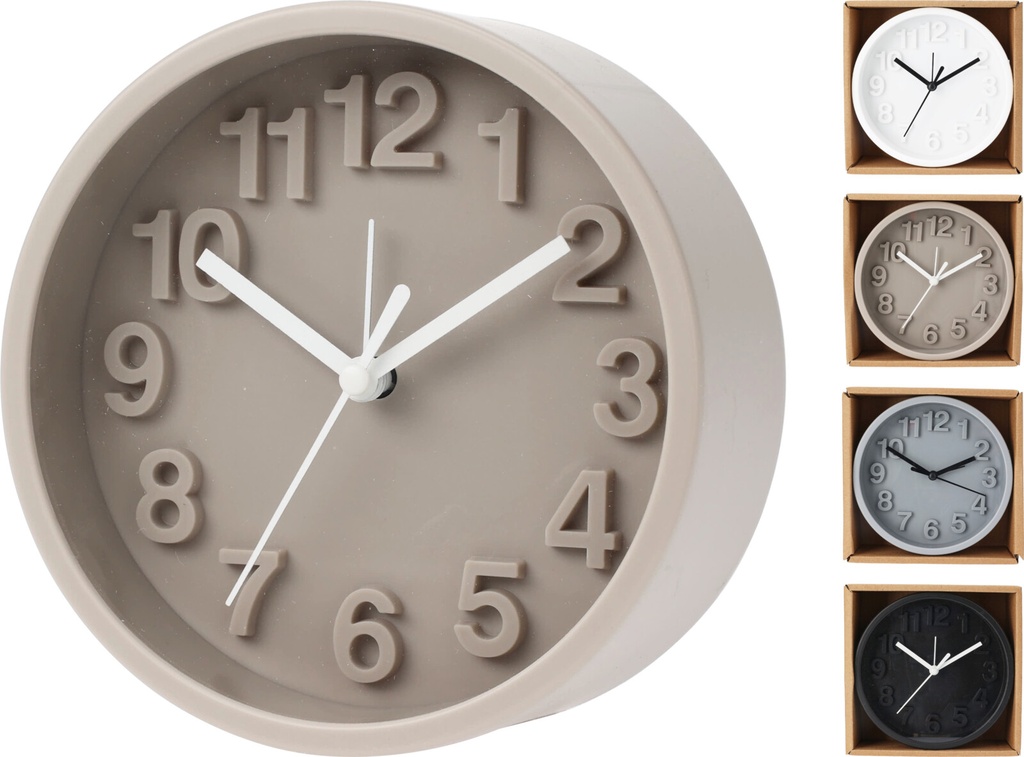 ***ALARM CLOCK 13X5CM 3D 4ASS CLR
