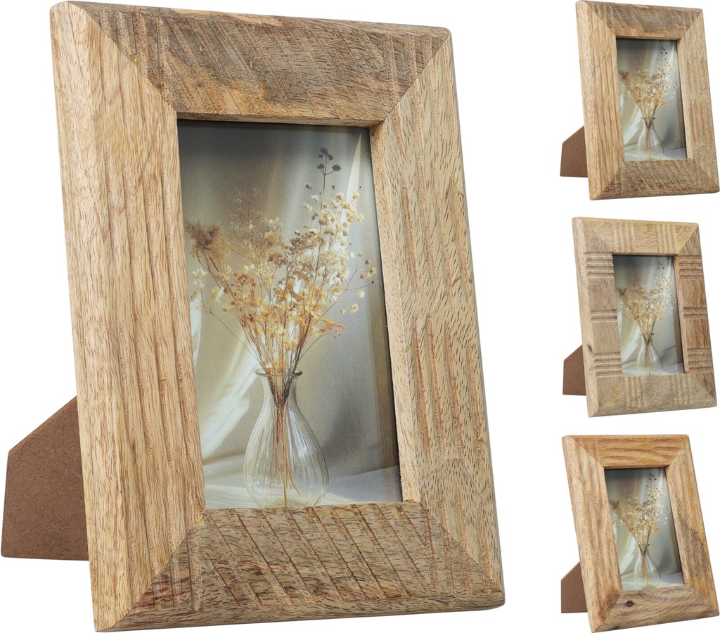 CADRE PHOTO EN BOIS DE MANGUIER - 16X21CM - 3 MODELES , PRECIO UD