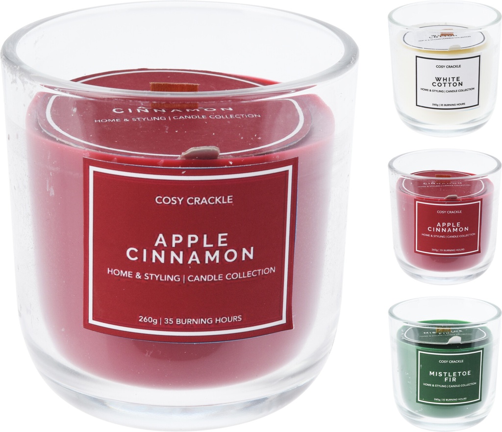 ***SCENTED CANDLE WOODEN WICK 9CM