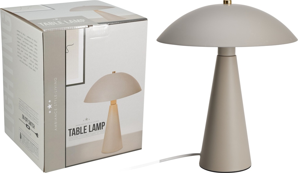 LAMPE DE TABLE EN METAL - COULEUR SABLE 