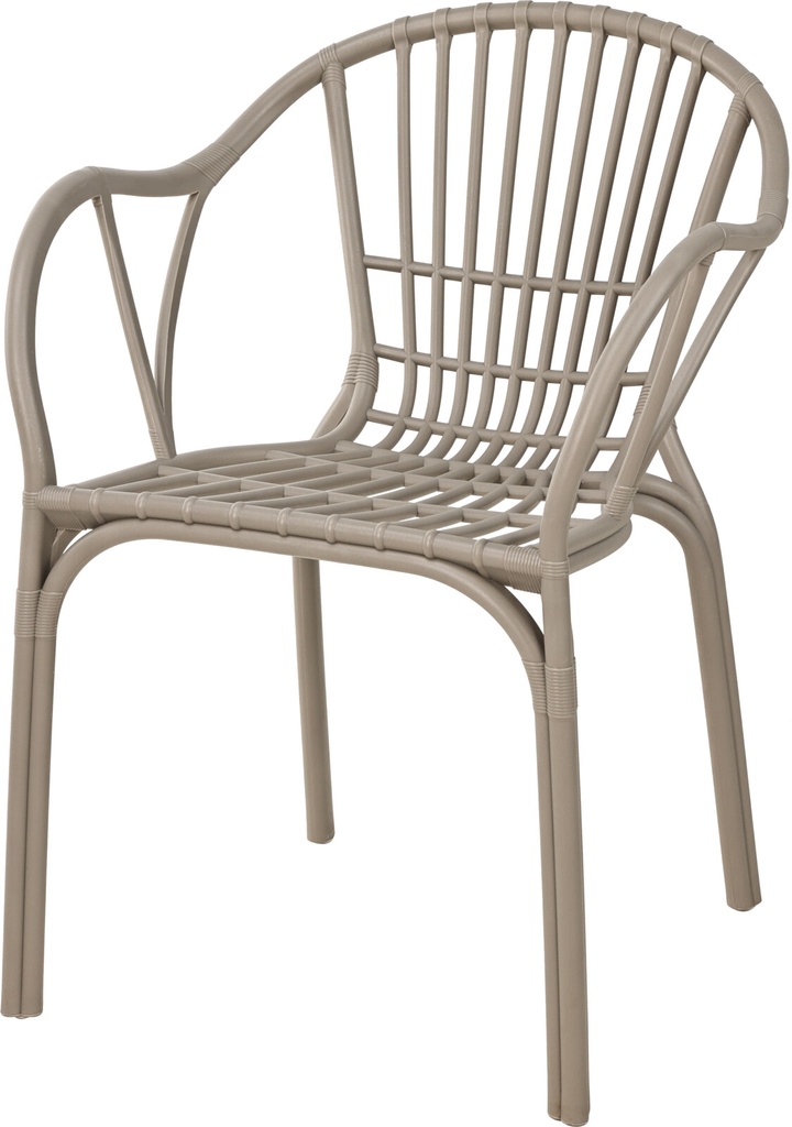 CHAISE EXTERIEUR EN PLASTIQUE ET METAL - RESISTANTE AUX RAYONS UV - COULEUR SABLE 