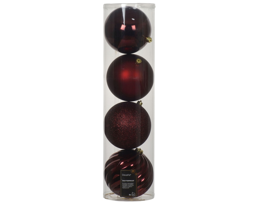 ***BAUBLE POLYSTYRENE OXBLOOD dia14.00cm