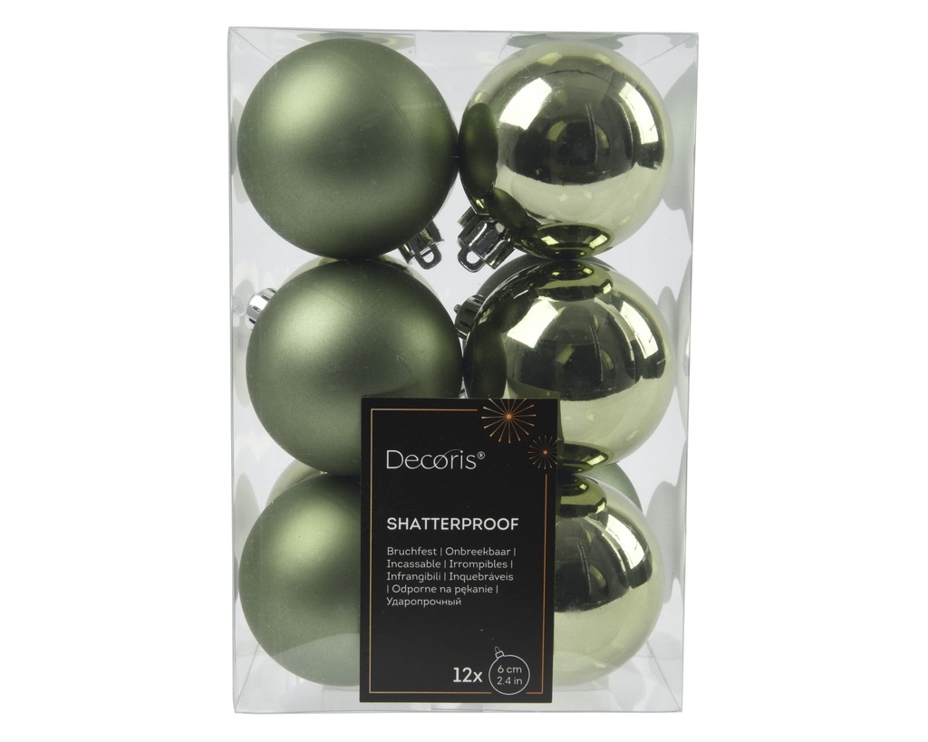 BOLA POLIESTIRENO -  - ROSEMARY GREEN - DIAM 6 CM -  CAJA DE 12 BOLAS