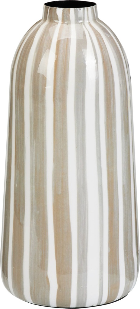 VASE EN METAL AVEC DES LIGNES - 25CM 