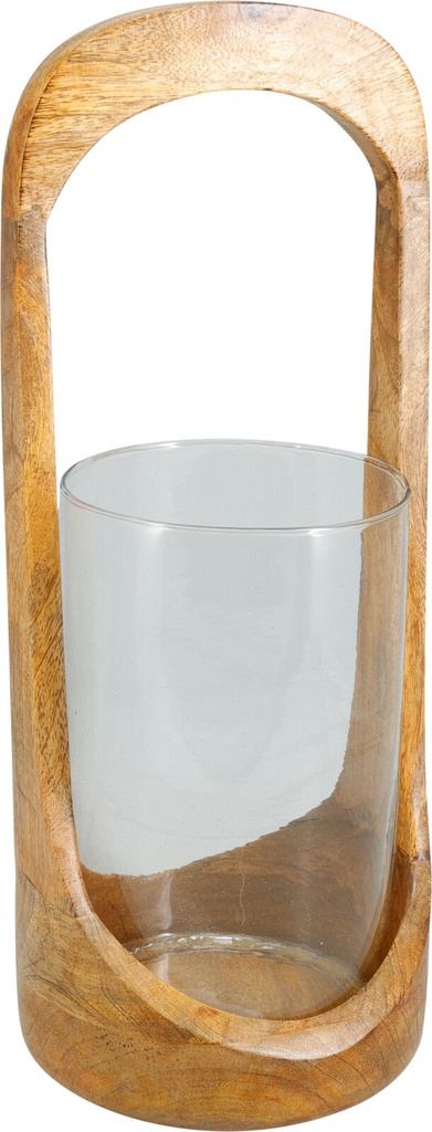 LANTERNE 16X37CM BOIS DE MANGUIER
