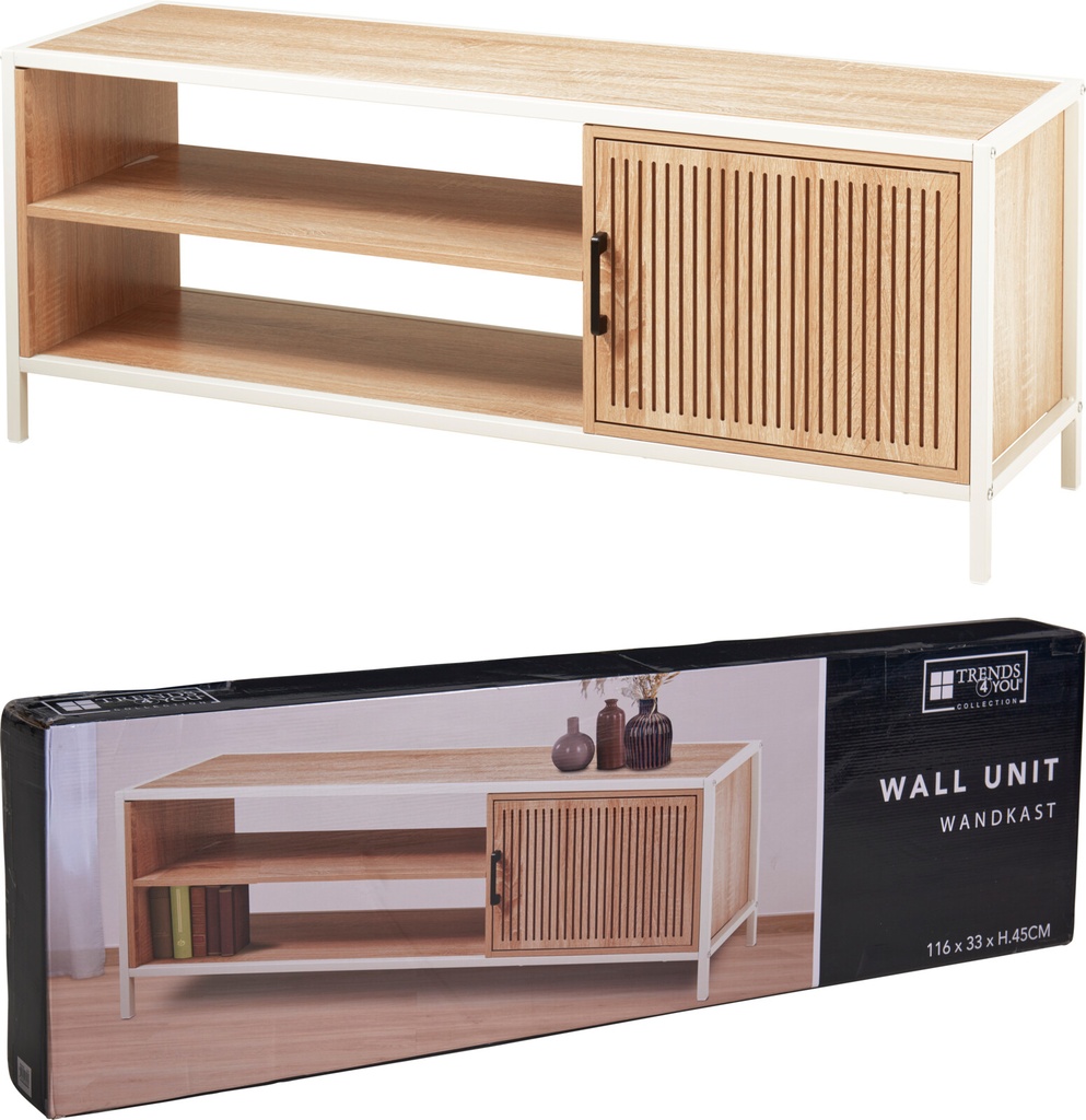 MEUBLE TV EN METAL ET BOIS - 116 X 33 X 45