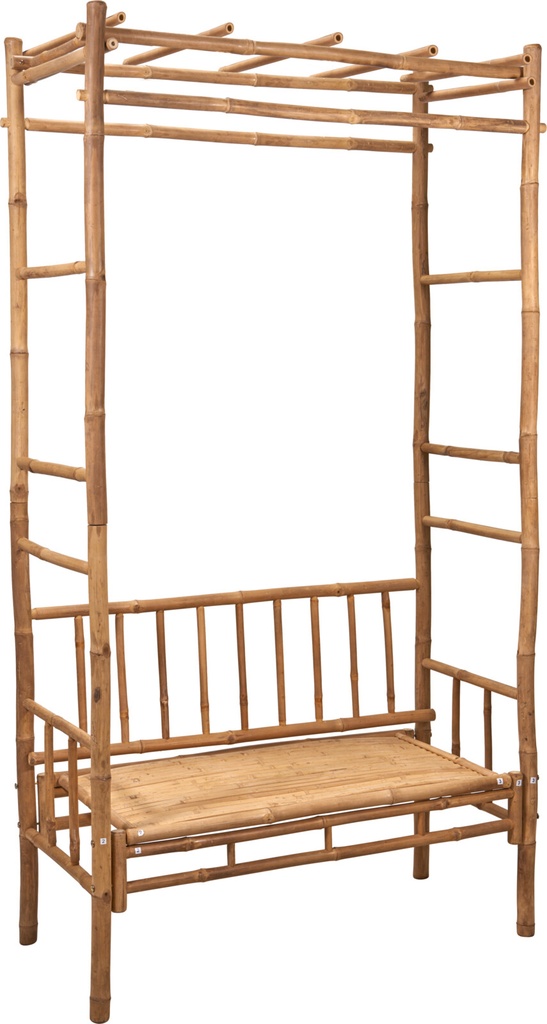 BANC EN BAMBOU AVEC PERGOLA