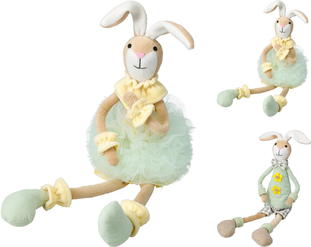 ***EASTER BUNNY WITH DANGLING LEGS, POLYESTER