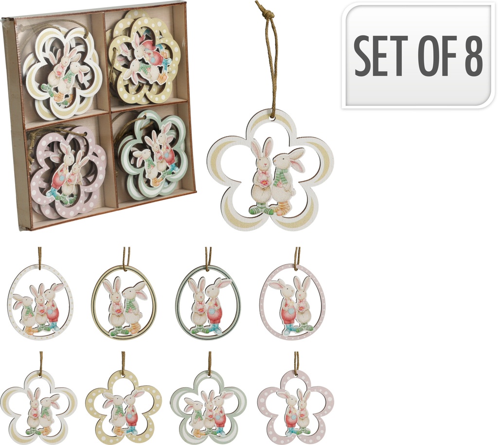 ***HANGING DECORATION, SET OF 12PCS, PLYWOOD