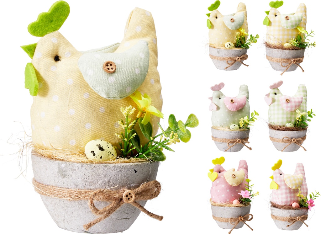 POULE DANS UN PANIER - 6 ASSORTIMENTS - PRIX UNITAIRE