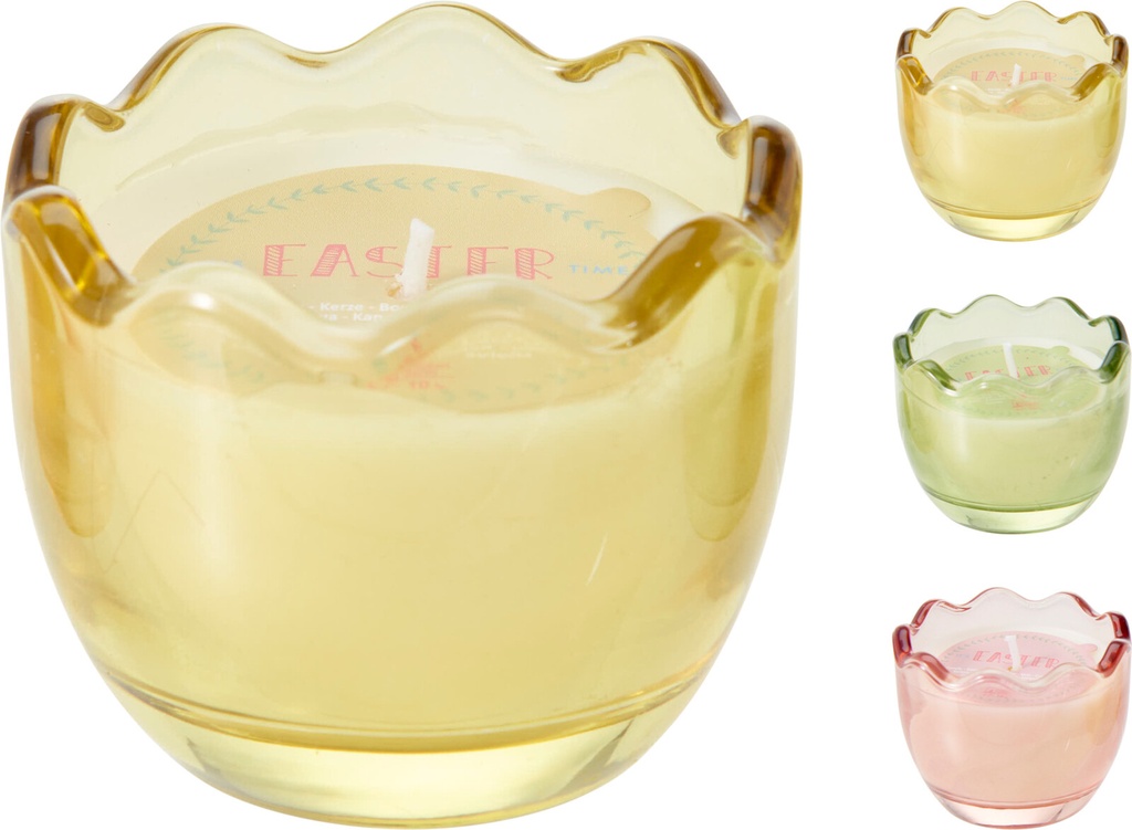 BOUGIE EN FORME - COQUILLE ŒUF - 3 COULEURS - PRIX UNITAIRE 