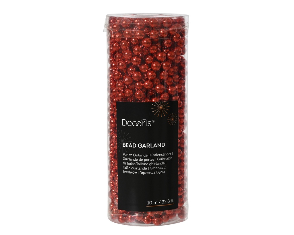 GUIRNALDA PERLAS  CHRISTMAS RED - dia0.80-L1000.00cm
