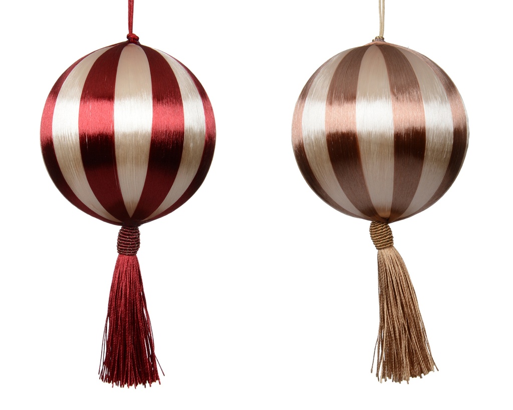 ***BAUBLE FOAM TASSEL RED/COLOUR(S) dia12.00cm