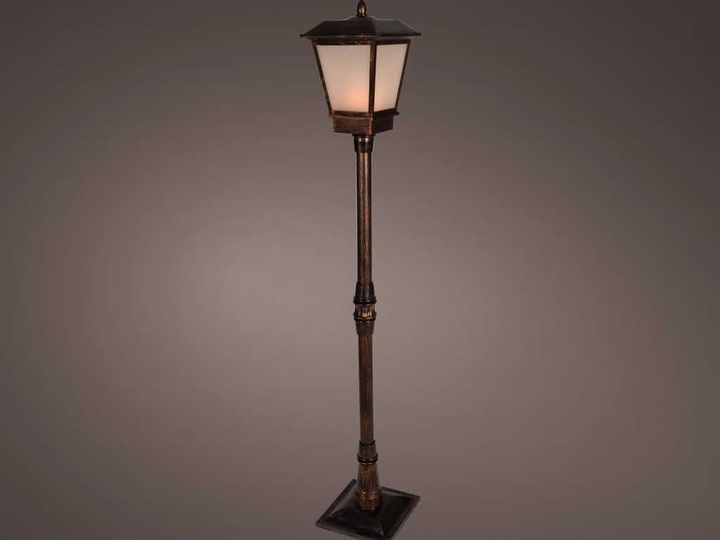 FAROLA LINTERNA DE CALLE TIPO VINTAGE - APTO EXTERIOR - LUZ CALIDA -  L25.00-W25.00-H160.00cm-96LEDS