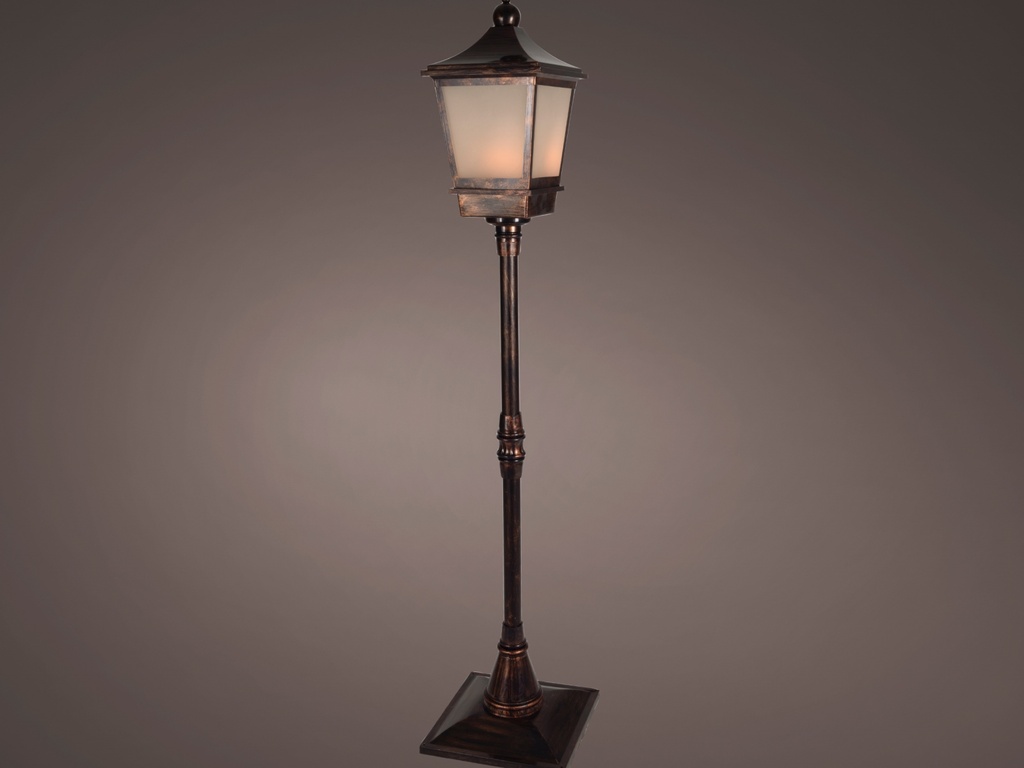 LINTERNA DE CALLE TIPO VINTAGE - APTO EXTERIOR - LUZ CALIDA L37.50-W37.50-H185.00cm-96LEDS
