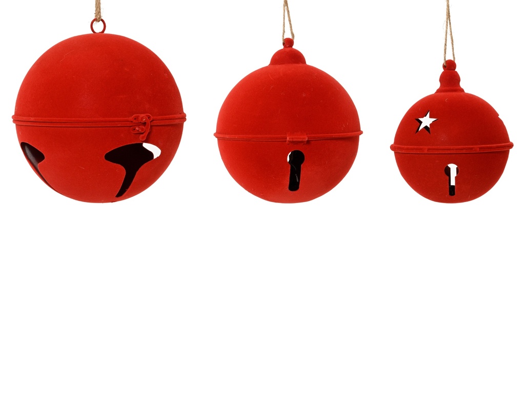 ***BELL IRON RED dia24.50-H26.00cm  / dia21.00-H23.00cm  / dia16.00-H20.00cm