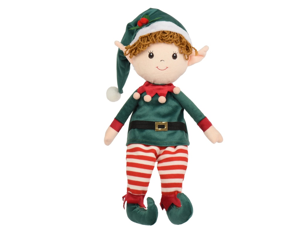 ELFO TELA VERDE/ROJO - SENTADO - L18.00-W12.00-H60.00cm