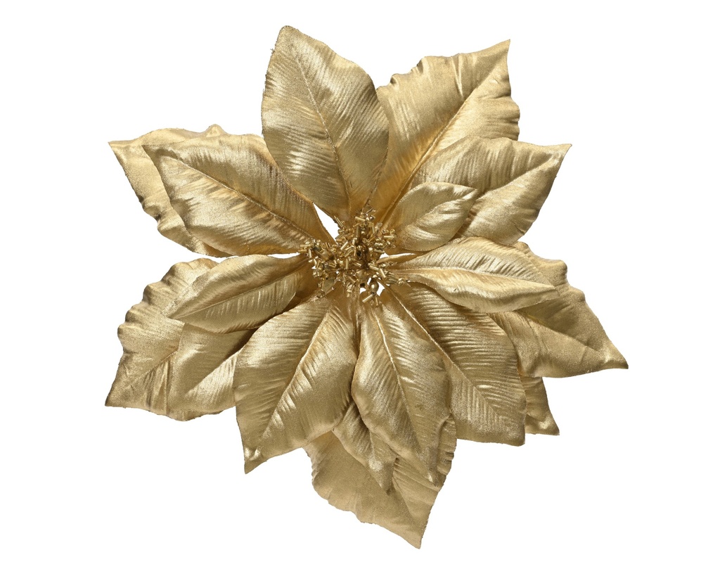 ***POINSETTIA POLYESTER GOLD dia24.00-H7.00cm