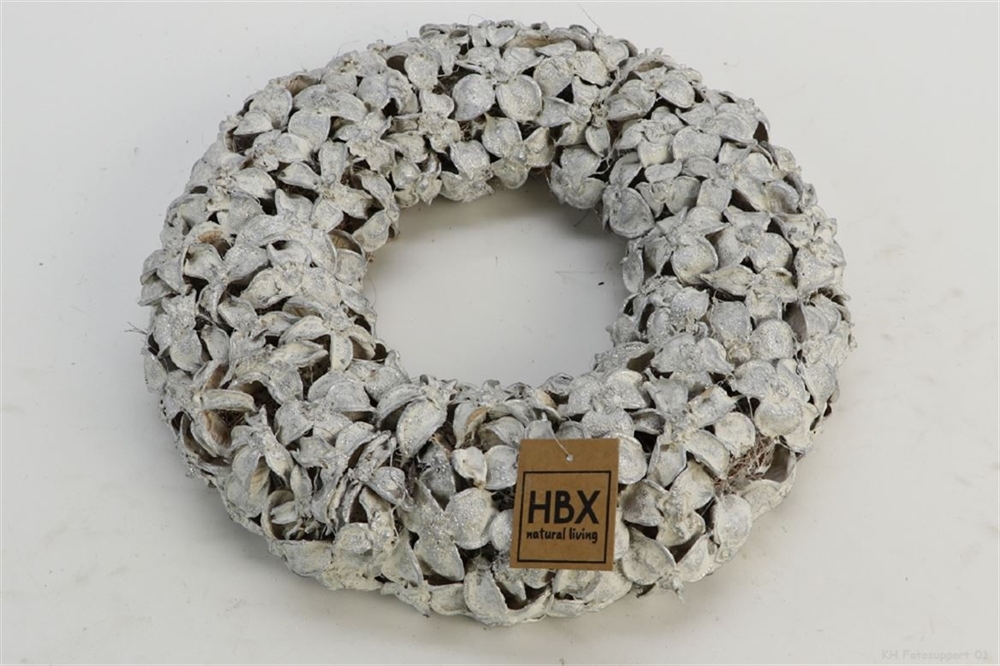 CORONA FRUTO ALG BLC/PLAT D30CM