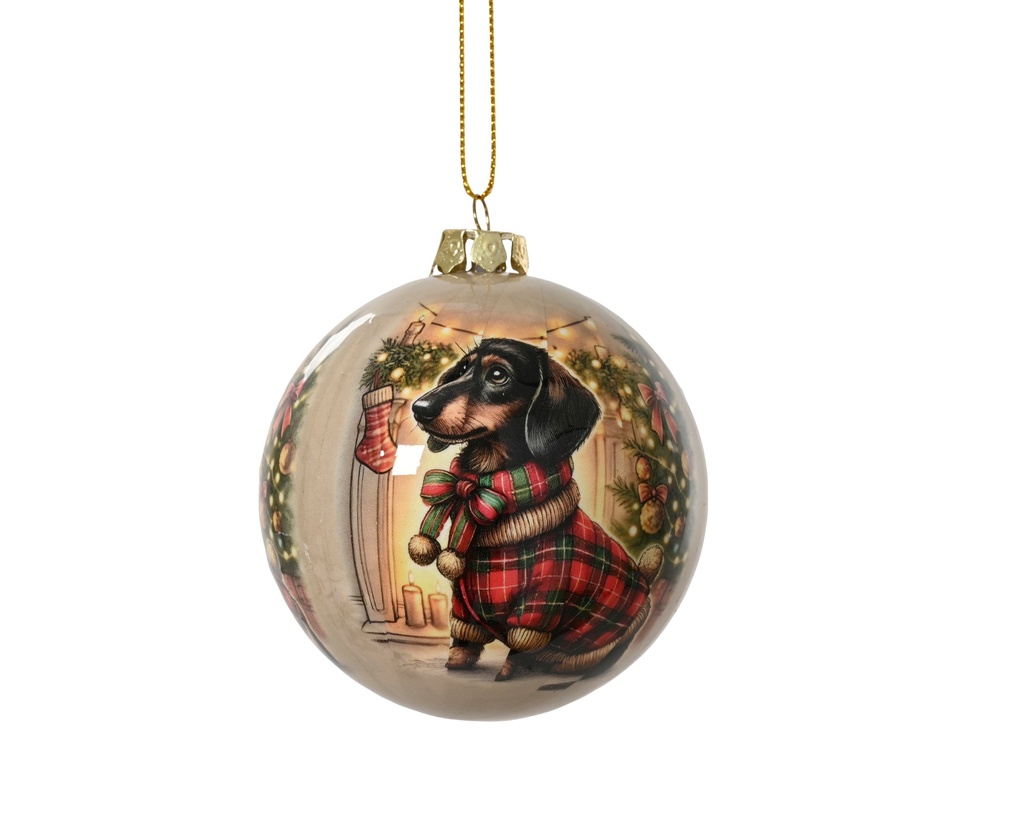 ***BAUBLE POLYFOAM DOG MULTI dia8.00cm