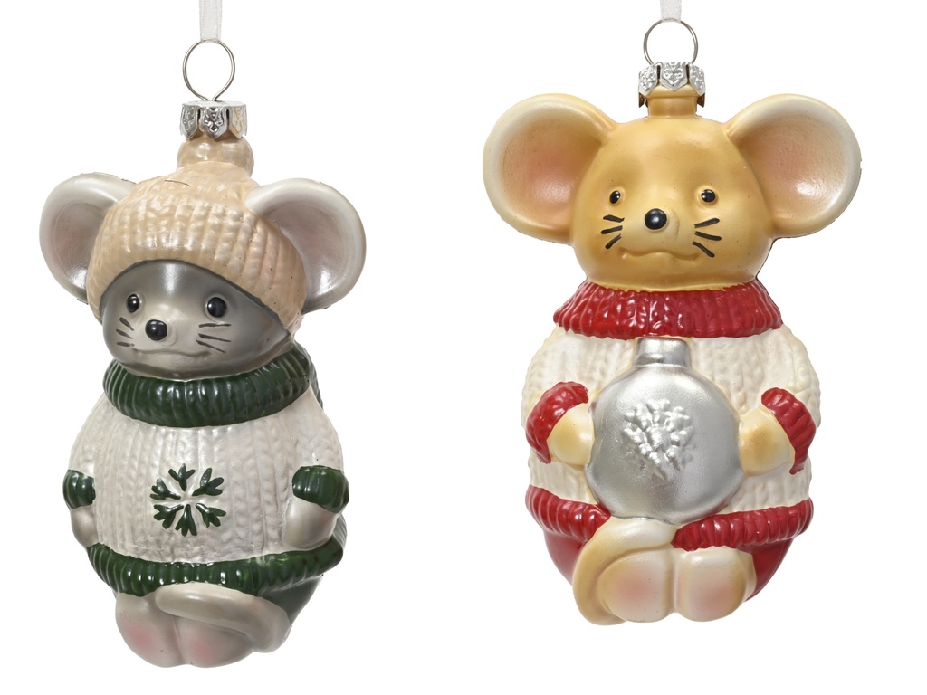 ***MOUSE POLYSTYRENE SILVER/COLOUR(S) L7.30-W5.90-H10.60cm