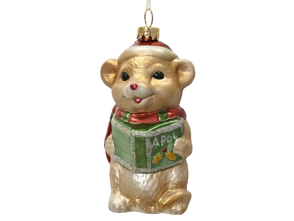 ***MOUSE POLYSTYRENE GLITTER BROWN/COLOUR(S) L5.70-W5.50-H10.50cm