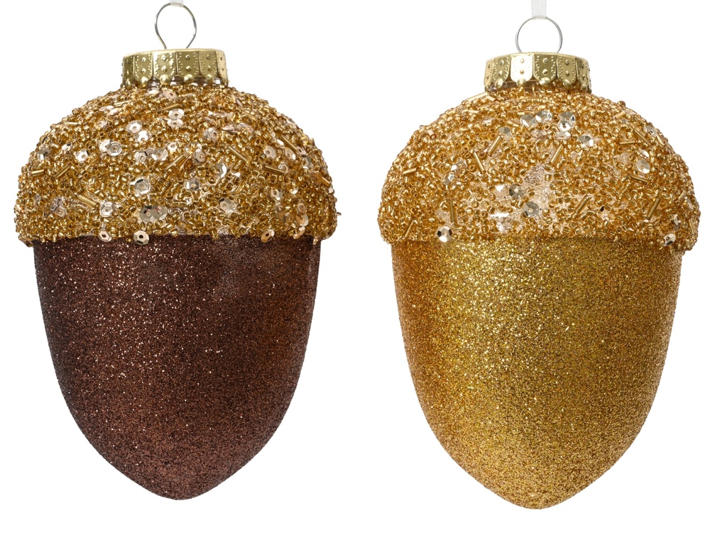 ***PINECONE PLASTIC W GLIITER- BEADS- SPANGLES ASSORTED L10.00-W10.00-H12.50cm