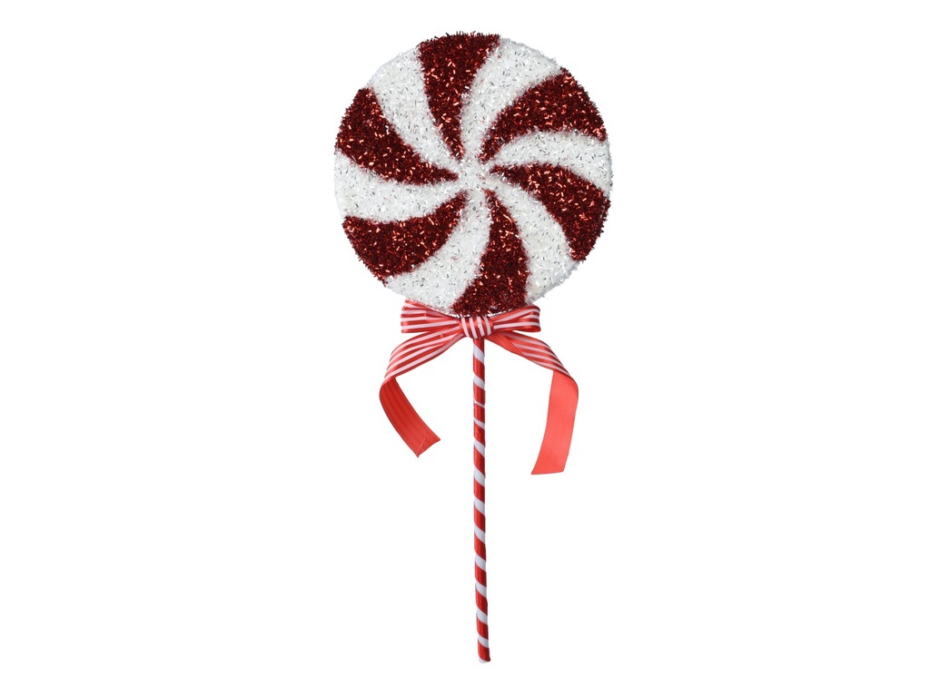 ***LOLLY FOAM TINSEL RED/WHITE L3.00-W20.00-H48.00cm