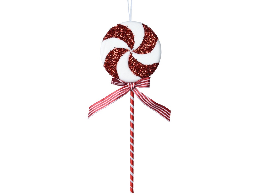 ***LOLLY FOAM TINSEL RED/WHITE L3.00-W15.00-H42.00cm