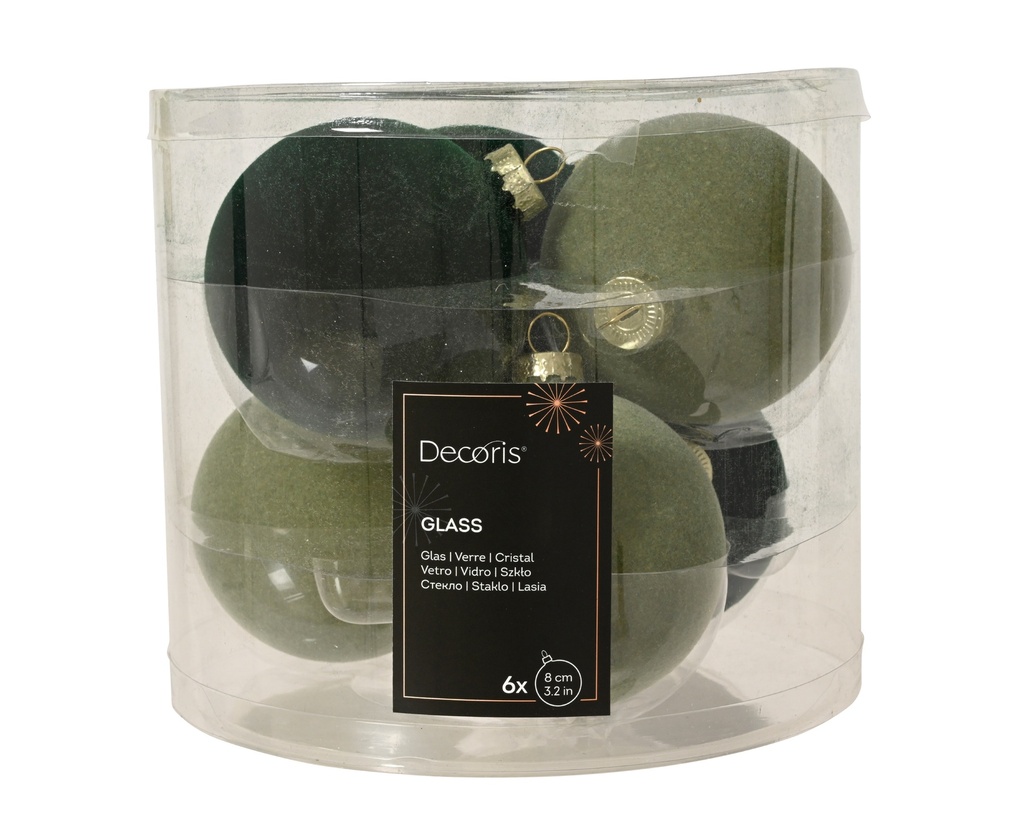 ***BAUBLES GLASS ASSORTED dia8.00cm