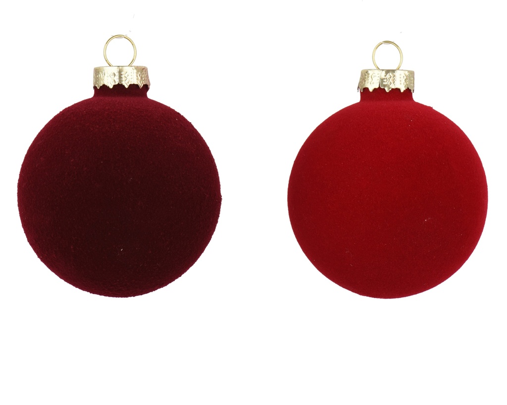 BOLA CRISTAL FLOCADO - ROJO/OXBLOOD - PRECIO UNIDAD  - dia15.00cm