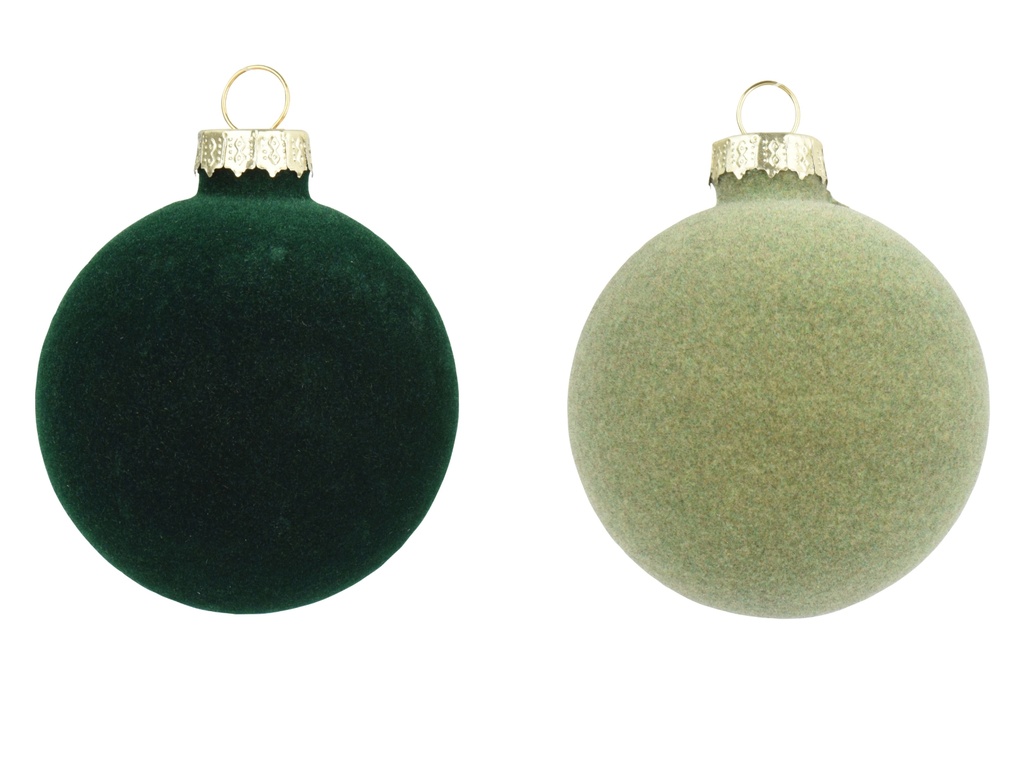 BOLA CRISTAL FLOCADO - VERDE - PRECIO UNIDAD - dia20.00cm