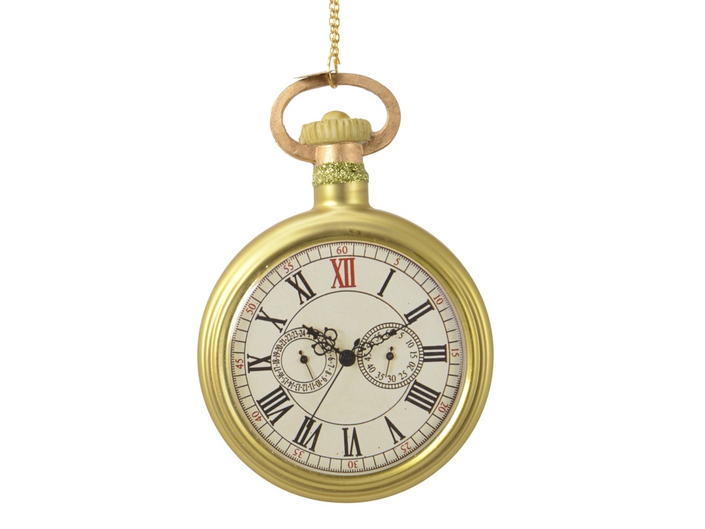 ***CLOCK GLASS BROWN ANTIQUE L2.80-W8.00-H11.60cm