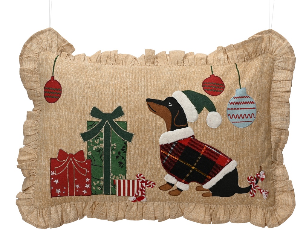 COJIN DE ALGODON - DIBUJO NAVIDEÑO - MULTI - L50.00-W30.00-H10.00cm