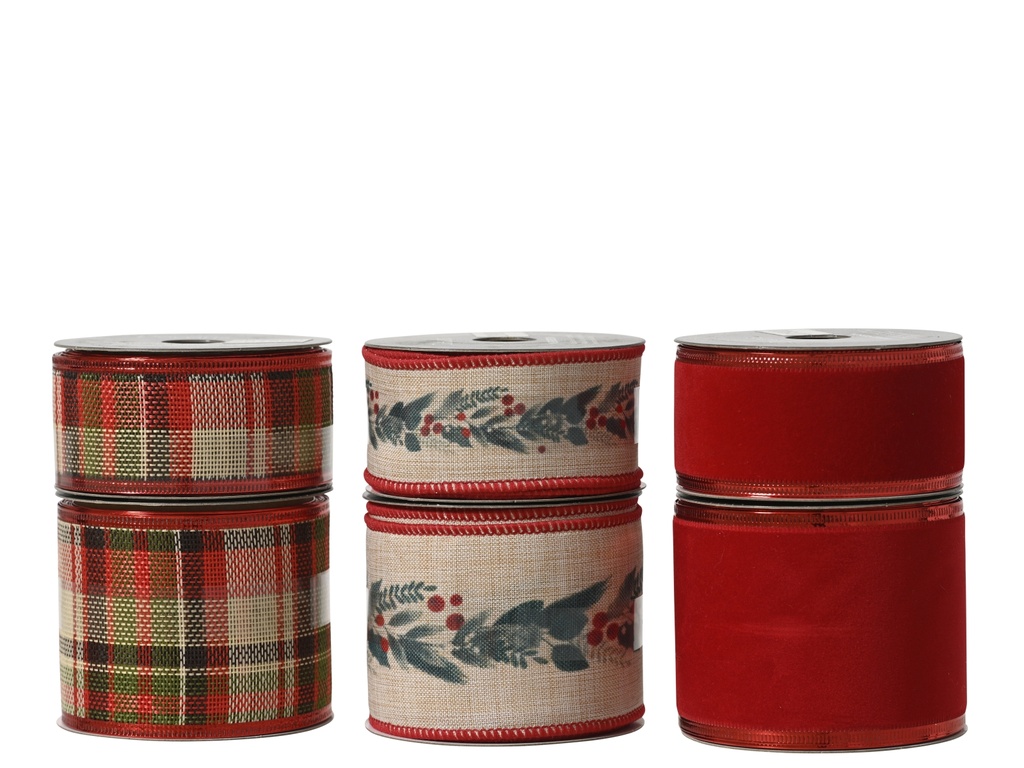 ***RIBBON POLYESTER ASSORTED L200.00-W6.30-H0.10cm