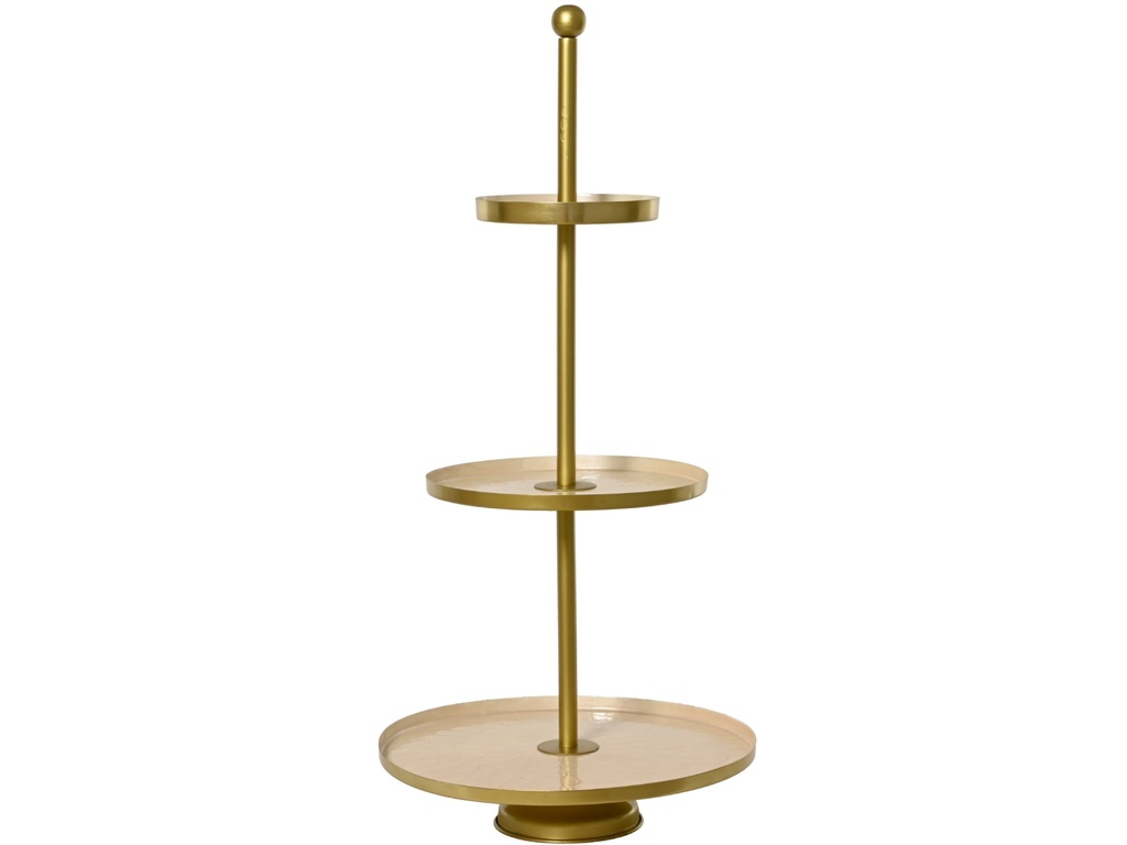 TARTERA O ETAGERE DE METAL - COLOR MARFIL - 4 PISOS -  dia38.00-H81.00cm