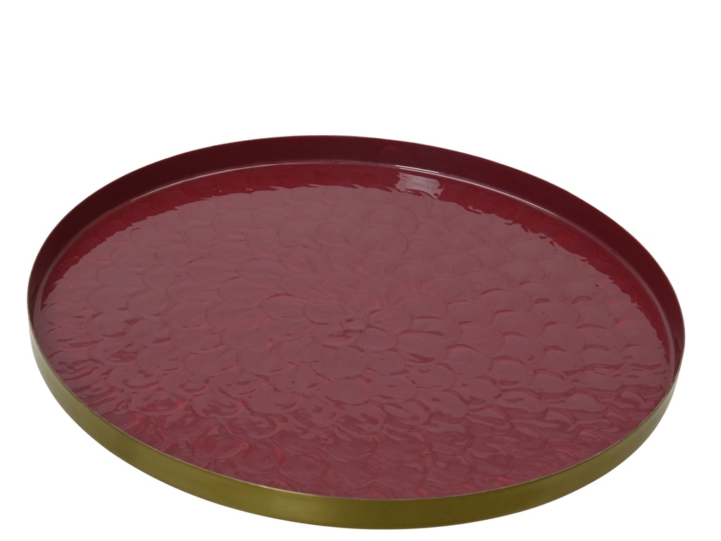 ***PLATE IRON DARK ROSE dia58.00-H2.00cm