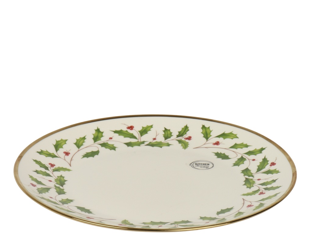 PLATO DE PORCELANA GREEN/CREMA dia27.00-H2.70cm
