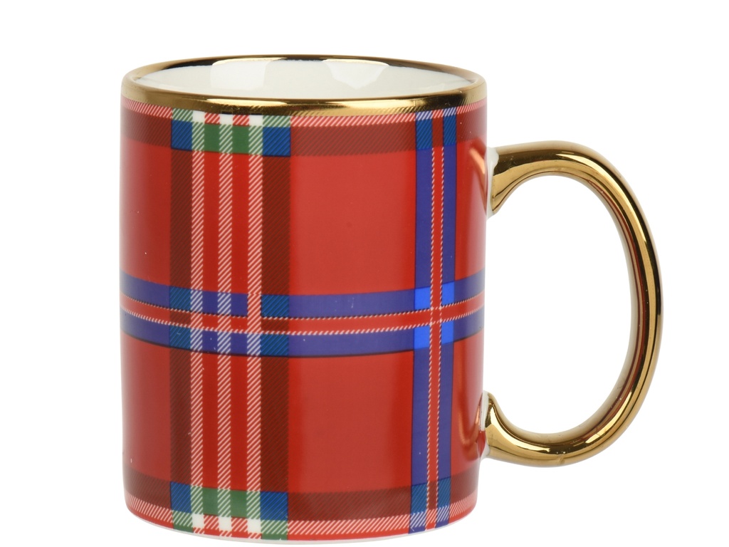 TAZA PORCELANA - DIBUJO CUADROS -  dia8.00-H9.90cm