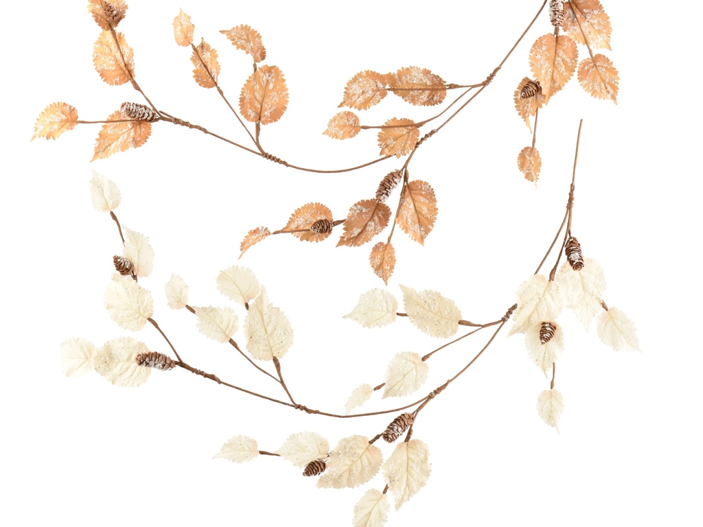 GUIRLANDE DE FEUILLES A PAILLETTES  - 2 COULEURS - PRIX UNITAIRE- L 4.00 x l 8.00 x H 120.00 cm