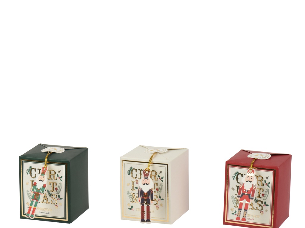 BOUGIE PARFUMEE EN VERRE EN CRISTAL - 3 COULEURS - PENDENTIF CASSE-NOISETTE - PRIX UNITAIRE - L8.40-W8.40-H10.20cm