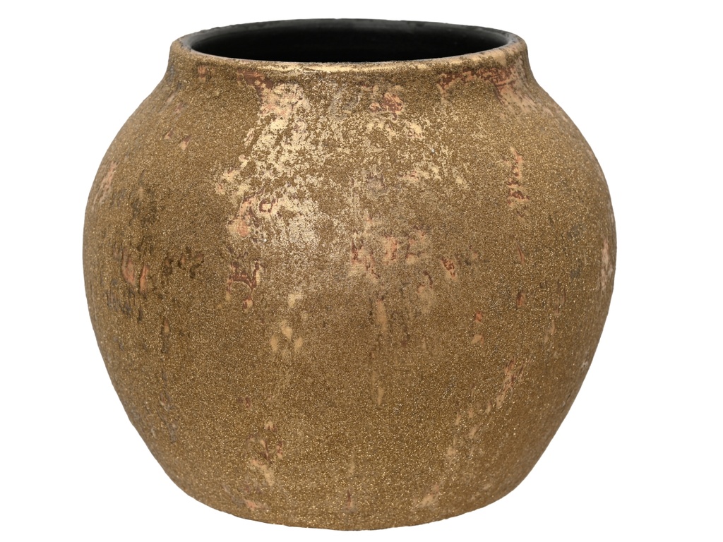 VASE EN TERRACOTTA - DORE - dia20.00-H16.00cm