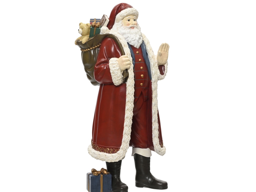 ***SANTA POLYRESIN RED/COLOUR(S) L17.60-W14.80-H38.00cm