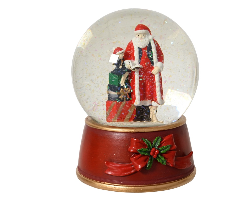 ***SNOWGLOBE GLASS RED/COLOUR(S) L10.00-W10.00-H13.50cm